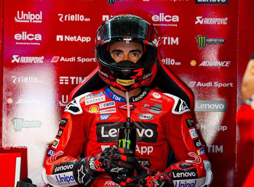 Pecco Bagnaia dopo il venerdì a Jerez: “Non sono contentissimo del mio feeling, ma abbiamo margine”.