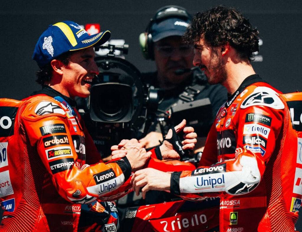 Pecco Bagnaia e Marc Marquez a Le Mans con lo stesso obiettivo: tornare al vertice.