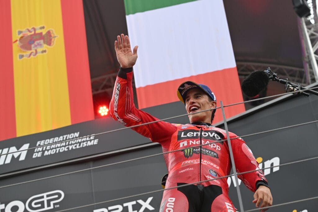 Marc Marquez festeggia la vittoria al Red Bull Ring