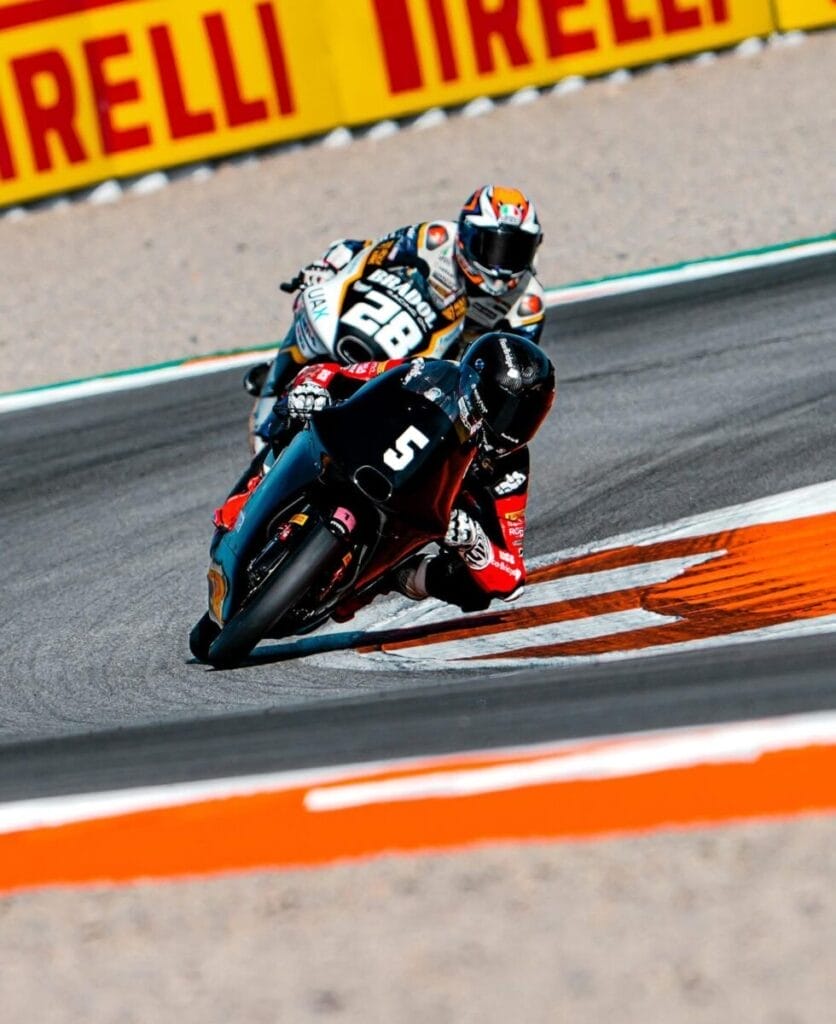 Leo Rammerstorfer in pista a Valencia nel 2025 - JuniorGP