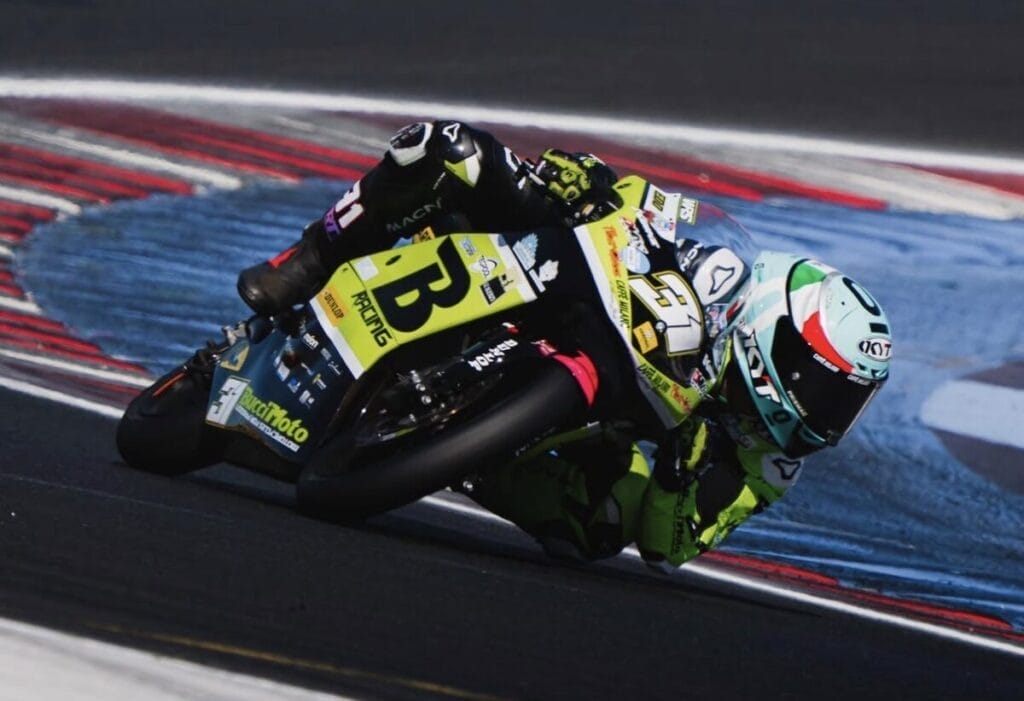 Edoardo Savino in pista a Misano